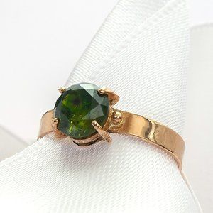 Rare Vintage Demantoid Garnet 14K Gold Ring, 1.74 cts, Size 6, Appraisal $4200